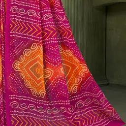 Mitera Bandhani Pure Chiffon Bandhani Saree image 3