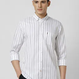 Peter England Casuals Men Slim Fit Striped Casual Shirt-picture-28