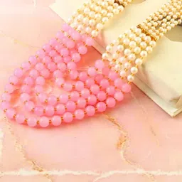 Grace Collections Women Pink Pearl Lagoon Necklace-image-40
