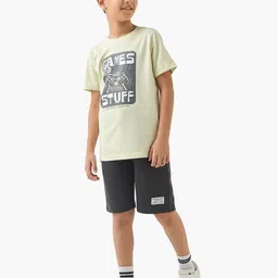 Juniors by Babyshop Boys Printed Pure Cotton T-Shirt With Shorts-picture-22