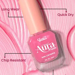 GLAM21 Pack of 2 Marshmellow Mix Aura Nails Lacquer High-Shine Nail Enamel 10ml each image 2