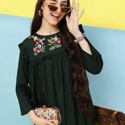 Ishti Women Floral Embroidered Boat neck Top-picture-58