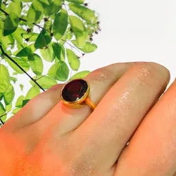 GenZcomplex Red Brass Garnet Finger Ring-picture-29