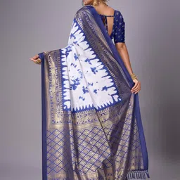 Sita Abstract Printed Zari Chanderi Saree image 4