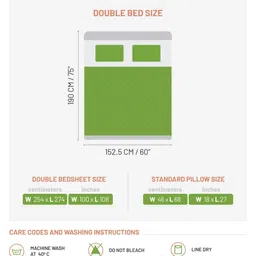 DDecor Elemental Blue & Green Abstract Cotton 145 TC Queen Bedsheet Set-2.54 m x 2.74 m image 4