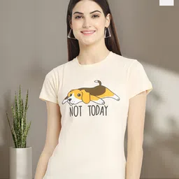 Dreambe Women Pack of 2 Graphic Printed Round Neck Cotton Regular Fit T-shirts-picture-38