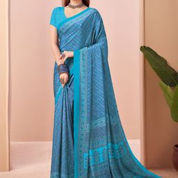 Saree mall Batik Pure Crepe Block Print Sarees-picture-40