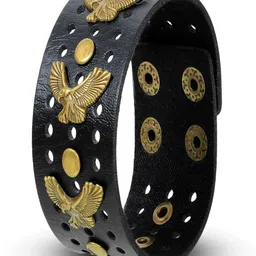 UNIVERSITY TRENDZ Men Leather Wraparound Bracelet image 2