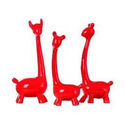 THE SACRED GIFTS Red 3 Pieces Giraffes Figurine Showpiece-image-62