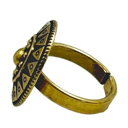 NAMAN ARTS Gold-Plated Oxidised Ring image 3