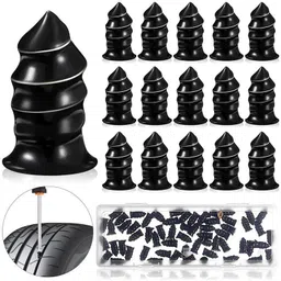 somapa 40 Pcs Tire Repair Nails Black Tire Repair Rubber Screws Soft Rubber Screw Tubeless Tyre Puncture Repair Kit-picture-18