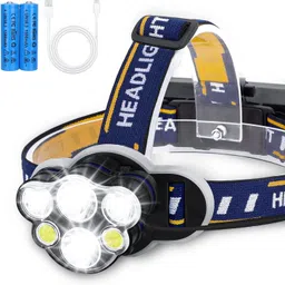 seaspirit Headlight With Red Warning Light 8 Modes Rechargeable Waterproof Head lamp 8 hrs Torch Emergency Light-picture-15