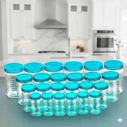 maxtid Plastic Easy Grip 24 Plastic Jars – Ideal for Everyday Use Storage Basket image 1