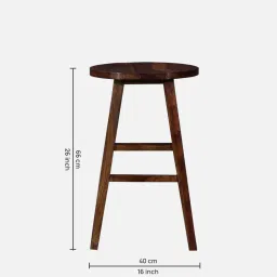 woodsworth from pepperfry Harrington Sheesham Wood Bar Stool In Provincial Teak Finish image 2