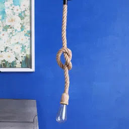 Beige Natural Fiber Single Hanging Lights by The Light Studio image 2