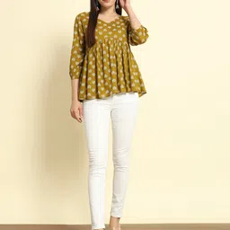 sa rasa Women Printed Cotton Blend Flared Kurta image 2