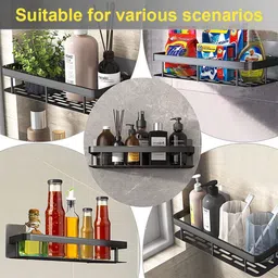 maycreate Bathroom Organizer and Soap Holder Set NA Shelf Bracket image 2