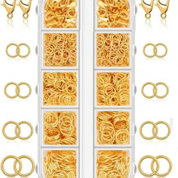 qroof Jump Rings, Lobsters for Jewelry Making Supplies (Gold)-picture-19