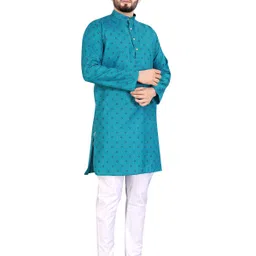 sopani Men Cotton Blend Kurta Pyjama Set image 4