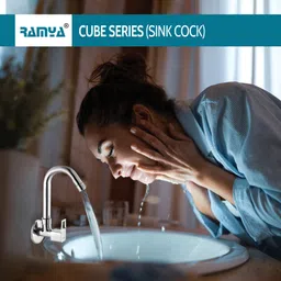 ramya CUBE Sink Tap Brass For Bathroom and Kitchen Chrome Finish Sink Tap Faucet image 5
