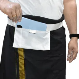 tuni mani Men Formal, Casual Beige, White Canvas, Fabric Belt image 2