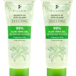 Pilgrim Set of 2 Aloe Vera Gel With Vitamin E For Glowing Skin & Hair-200g Each-picture-28