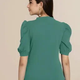 Mast & Harbour Women Pack Of 2 Puff Sleeves Peplum Top image 2