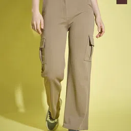 BUY NEW TREND Women Relaxed High-Rise Cargos Trousers-picture-3