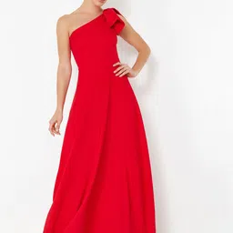 Trendyol Solid One Shoulder Maxi Dress-picture-28
