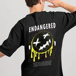 Triptee Men Graphic Printed Round Neck Cotton Oversized T-shirt image 3