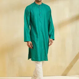 Fabindia Abstract Printed Mandarin Collar Straight Kurta image 3