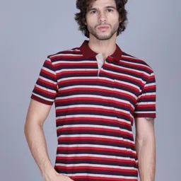HARBOR N BAY Striped Cotton Polo Collar T-shirt-picture-19