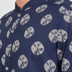 indus route by Pantaloons Men Ethnic Motifs Printed Thread Work Kurta image 3