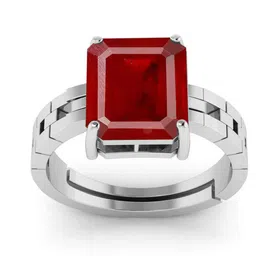 RRVGEM 8.25 Ratti Ruby Silver Plated Adjustable Ring-picture-38