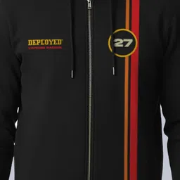 DEPLOYED Men Striped Hooded Sweatshirt image 3