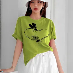 Kasendra Animal Round Neck Printed Cotton T-shirt-picture-21