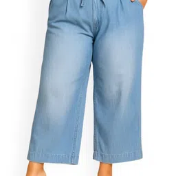 Novio Women Relaxed Straight Leg Flared High-Rise Pleated Culottes Trousers-image-63