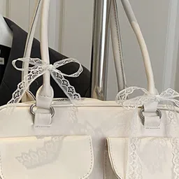 LULU & SKY Women Solid Structured Bow Detail Shoulder Bag image 5