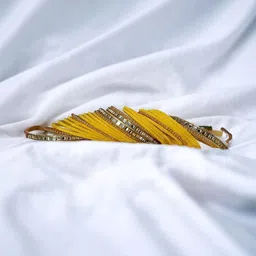 THE COMFORT Set Of 26 Mirror-Studded & Beaded Velvet Bangles image 4