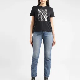 levi's Women's Blue Ribcage Straight Ankle Fit High Rise Jeans image 1