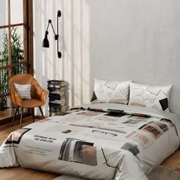 QuirkLoom Grey & Black Set of 3 AC Room 150 GSM Double Bed Comforter With 2 Pillow Covers image 2