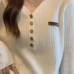 StyleCast Women Self Design V-Neck Top image 2