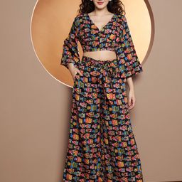 BRINNS Printed V-Neck Top With Palazzo-picture-43
