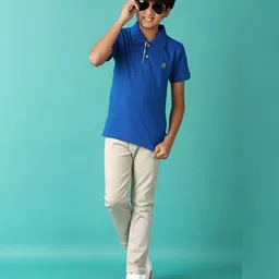 V-Mart Boys Solid Polo Collar Cotton T-shirt image 5