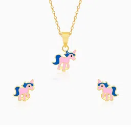 GIVA 925 Silver Gold-Plated Pie Unicorn Jewellery Set-picture-17