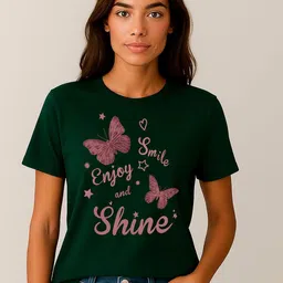 Anikmart Women Graphic Printed Round Neck Cotton T-shirt-picture-34