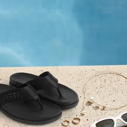 Metro Men Fabric Self Design Thong Flip-Flops-picture-33