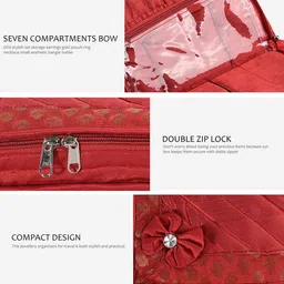 Kuber Industries Red & Green 2 Pieces Self Design Jewellery Organisers image 5