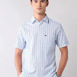 AD By Arvind Men Slim Fit Vertical Striped Spread Collar Cotton Casual Shirt-image-67
