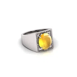 RRVGEM Silver Plated 13.25 KT Unheated Untreated Yellow Sapphire Ring-picture-36